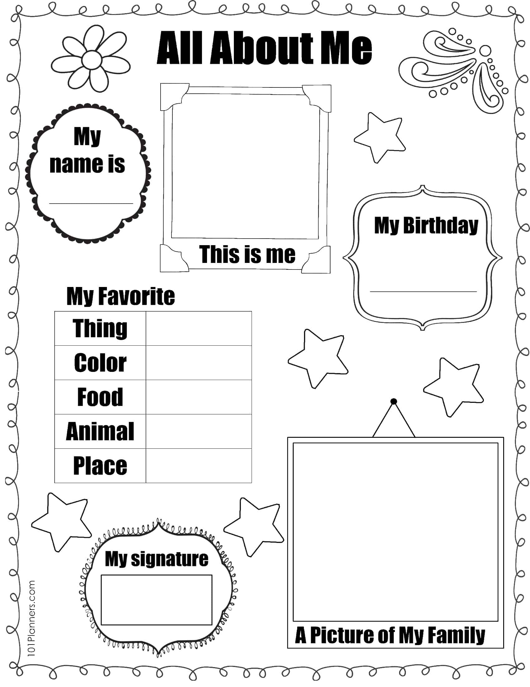 All About Me Poster Preschool Free Printable