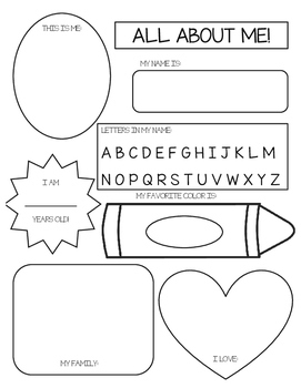 All About Me Poster Preschool Free Printable Printable Templates Images