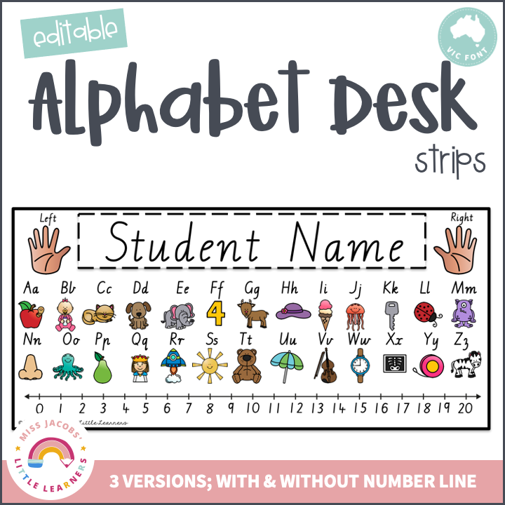 Free Printable Alphabet Strips For Desks