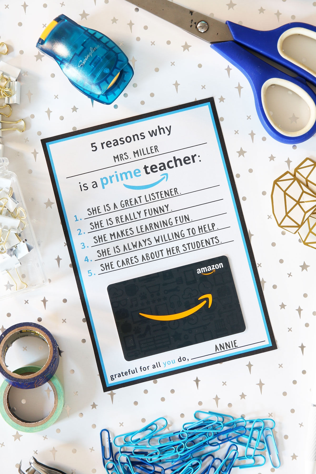 Amazon Teacher Gift Card Printable Free