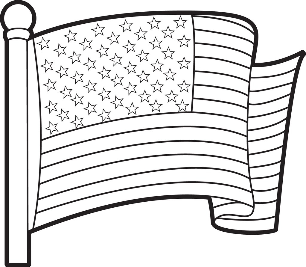 American Flag Coloring Page For Preschool At GetColorings Free 