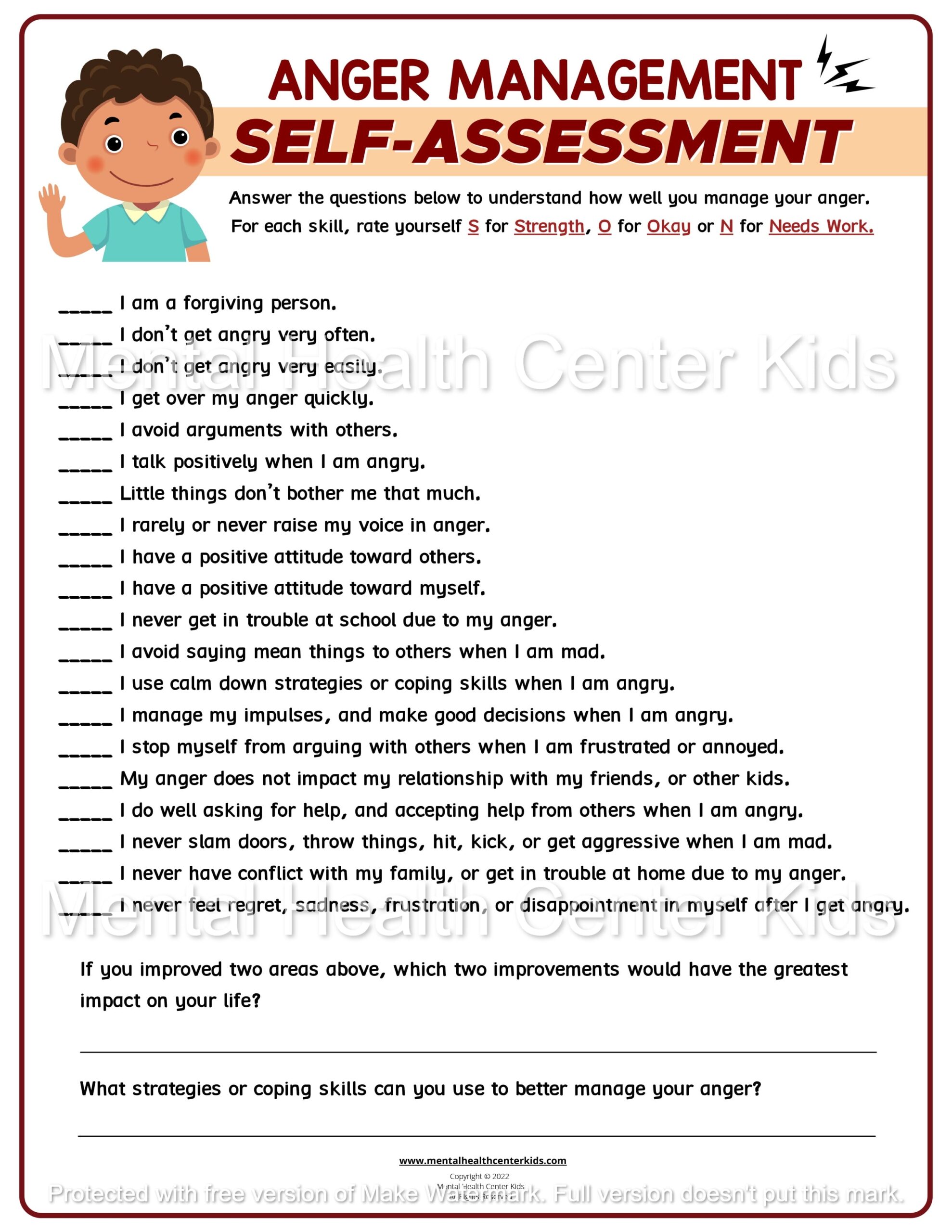 Anger Worksheets For Kids Worksheets Library