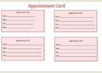 Printable Appointment Reminder Cards Template Free