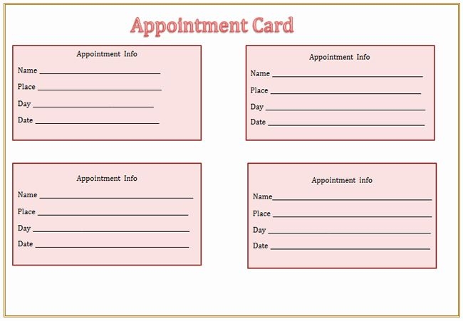 Appointment Reminder Cards Template Free PRINTABLE TEMPLATES