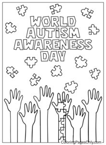 Autism Awareness Coloring Page JPG Free Printable Coloring Pages