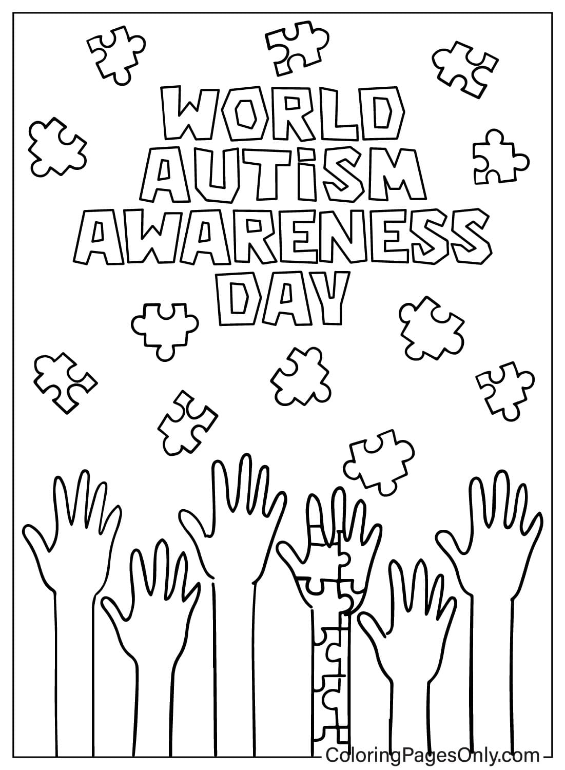 Autism Awareness Coloring Page JPG Free Printable Coloring Pages