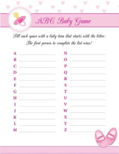 Baby Shower Games Printable Uk