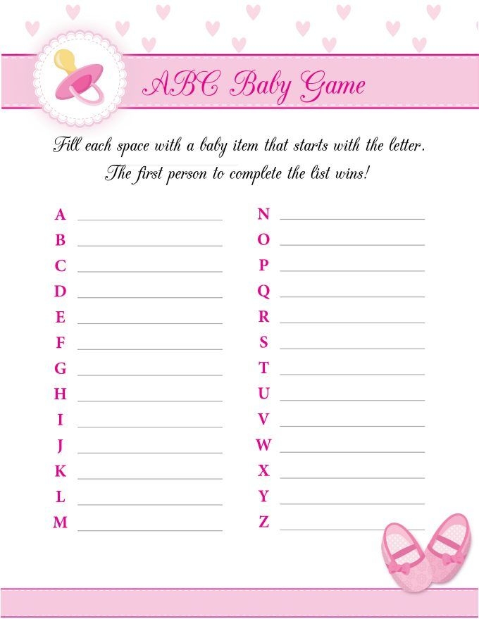 Baby Shower Games Printable Uk