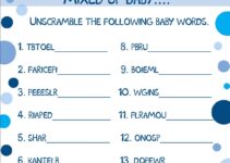 Free Printable Baby Shower Word Scramble