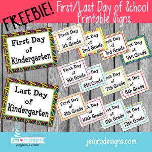 Back to school Free Printables For The First Day Of School