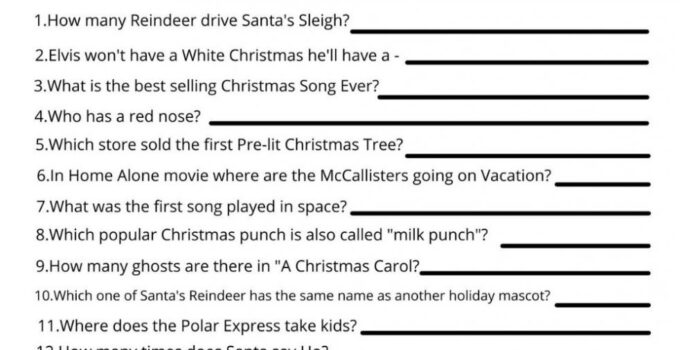Free Christmas Trivia Questions And Answers Printable