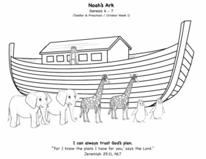 Bible Stories Coloring Page Noah 39 s Ark Download Printable PDF