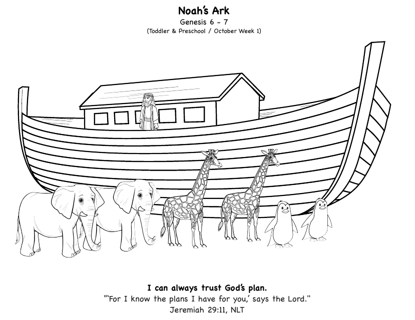 Bible Stories Coloring Page Noah 39 s Ark Download Printable PDF 