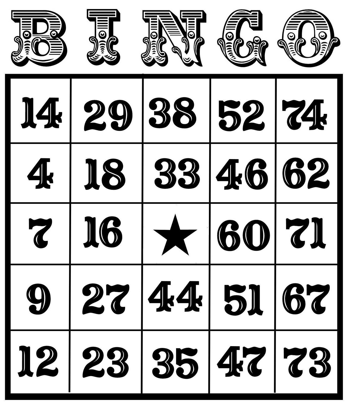 Bingo Printable Cards Free