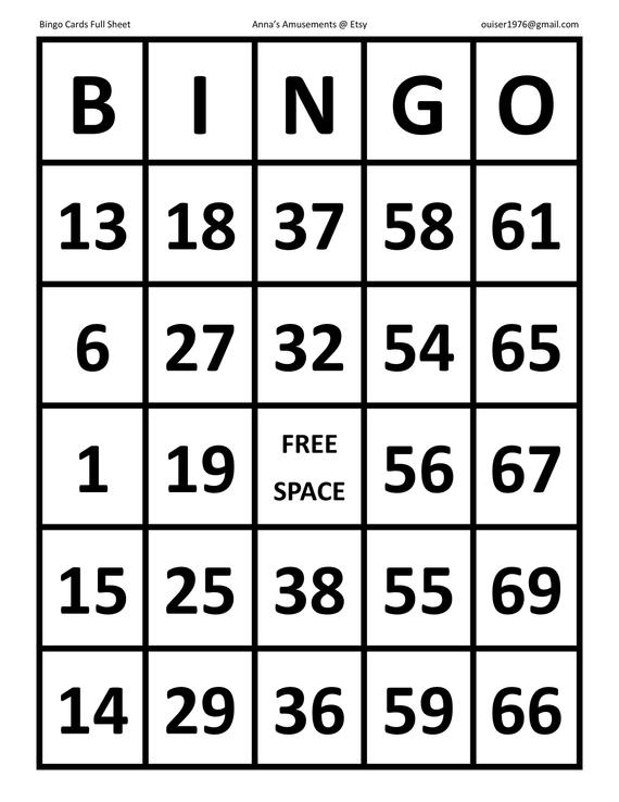 Bingo Sheets Printable FreePrintableTM FreePrintableTM