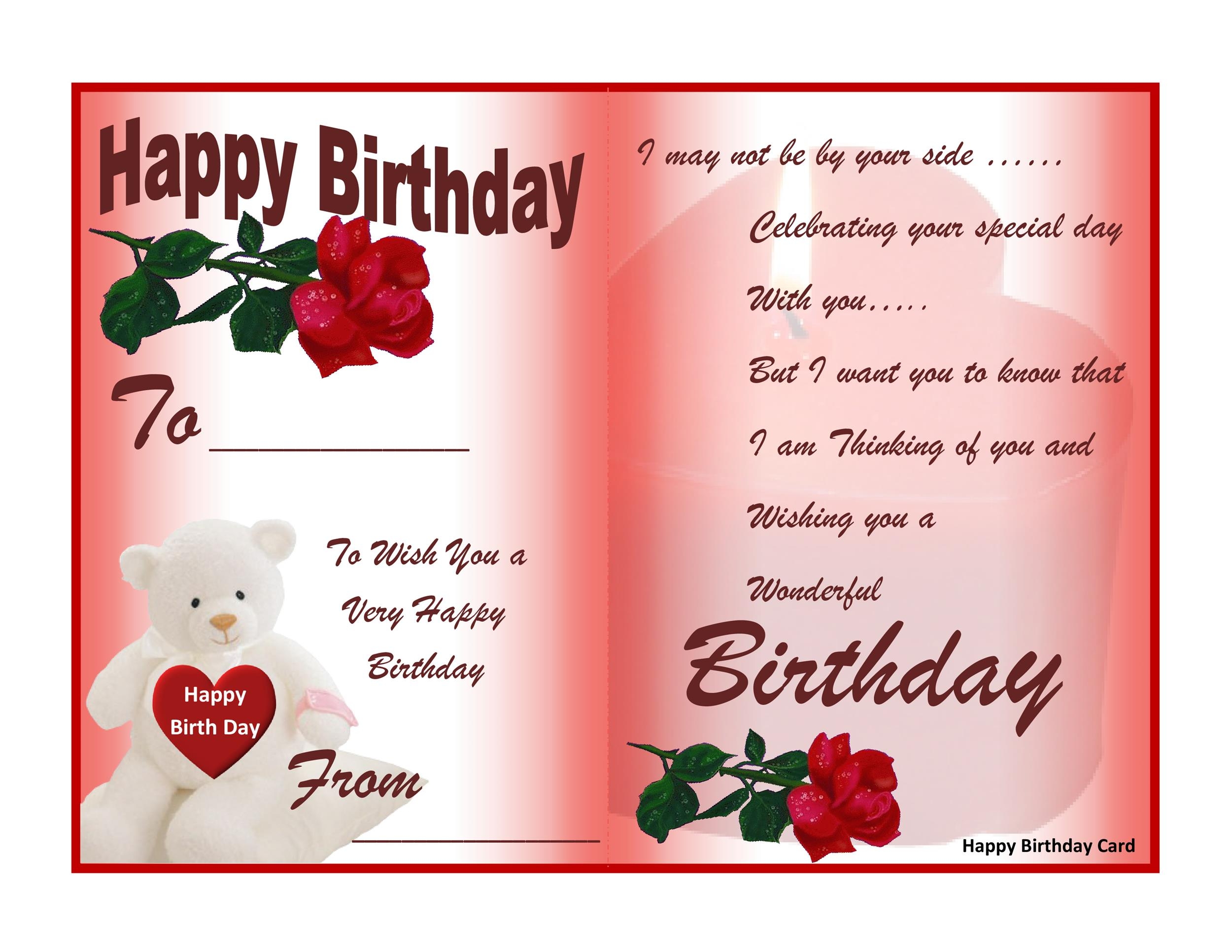 Make A Birthday Card Free Printable