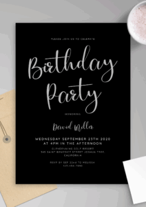 Black And White Birthday Invitations Free Printable Printable Word