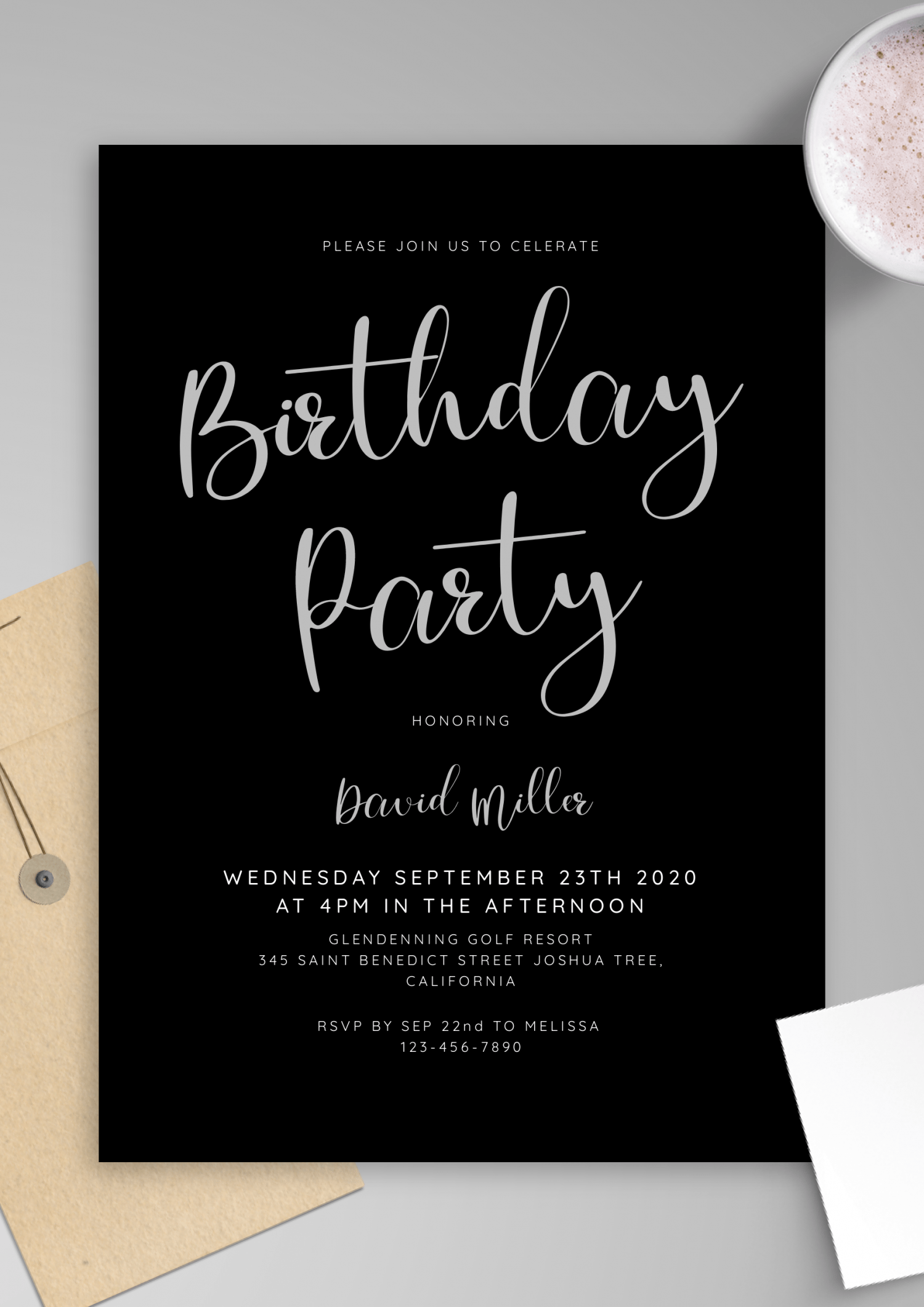 Free Printable Black And White Birthday Invitations