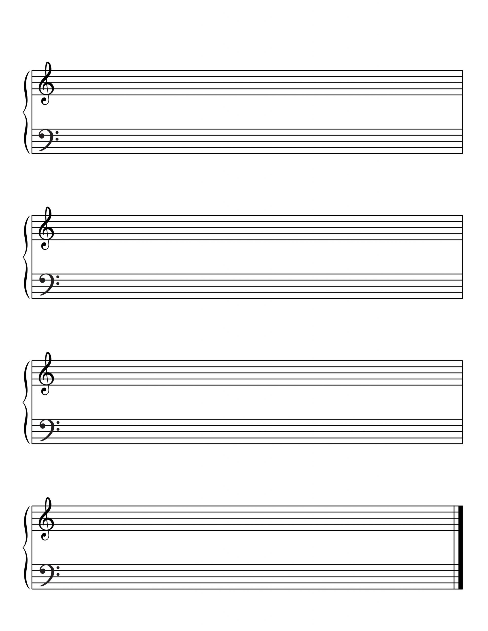 Blank Sheet Music For Piano Free Printable