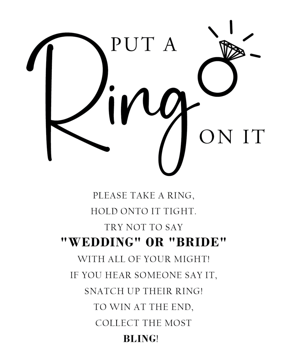 Bridal Shower Ring Game Basic Rules Free Printable Sign