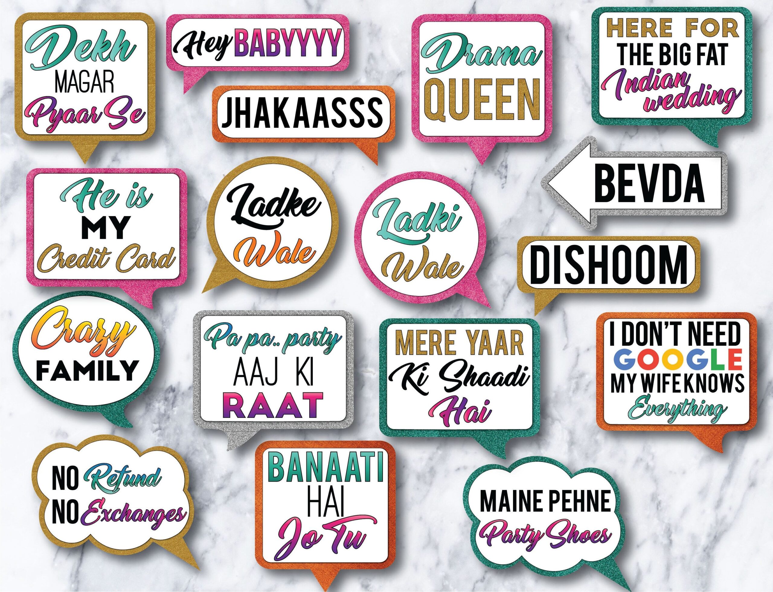 Buy 34 Indian Wedding Bollywood Wedding Photo Booth PRINTABLE Online In 