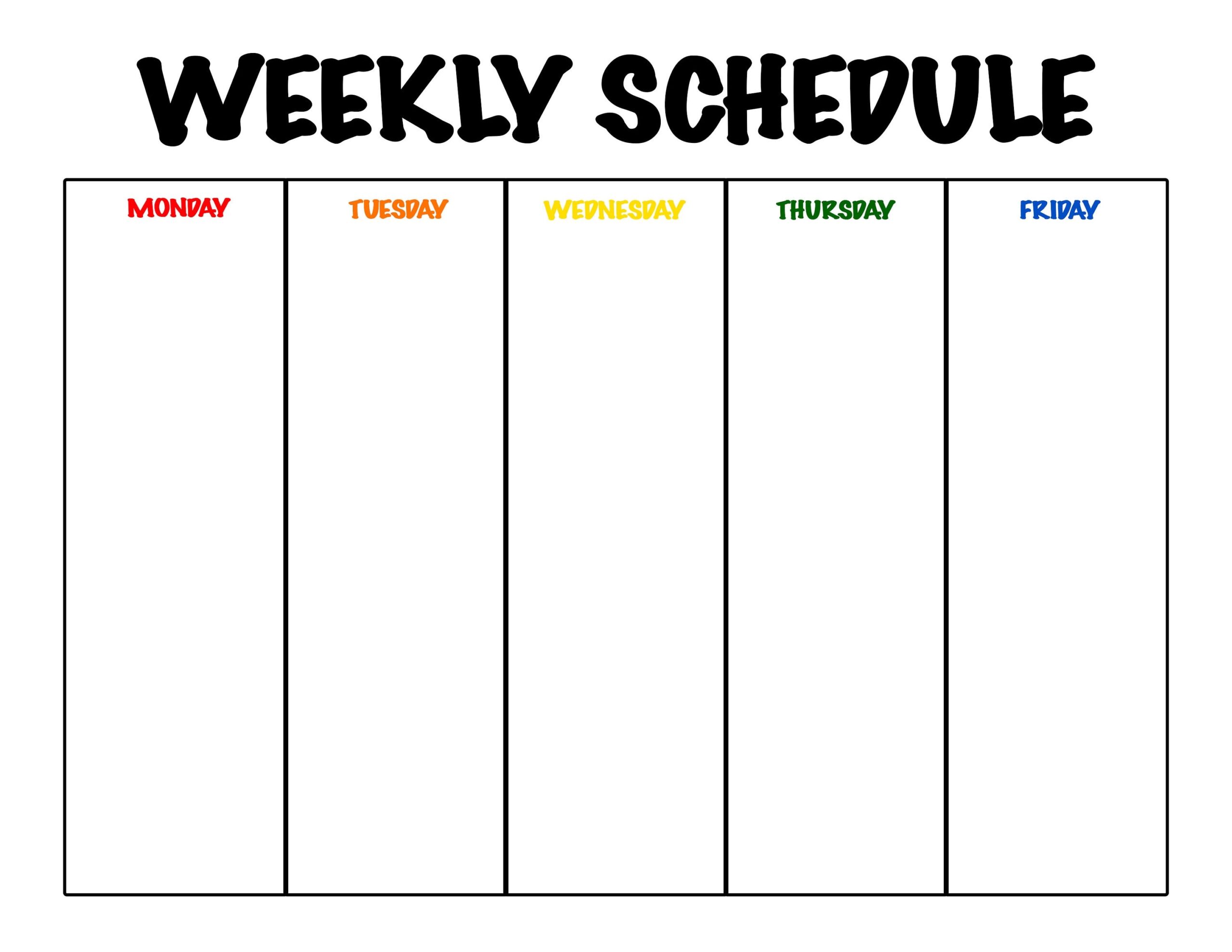 Calendar Monday To Friday Template Cass Danielle