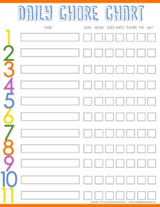 Chore Chart For Adults Printable Free Image To U