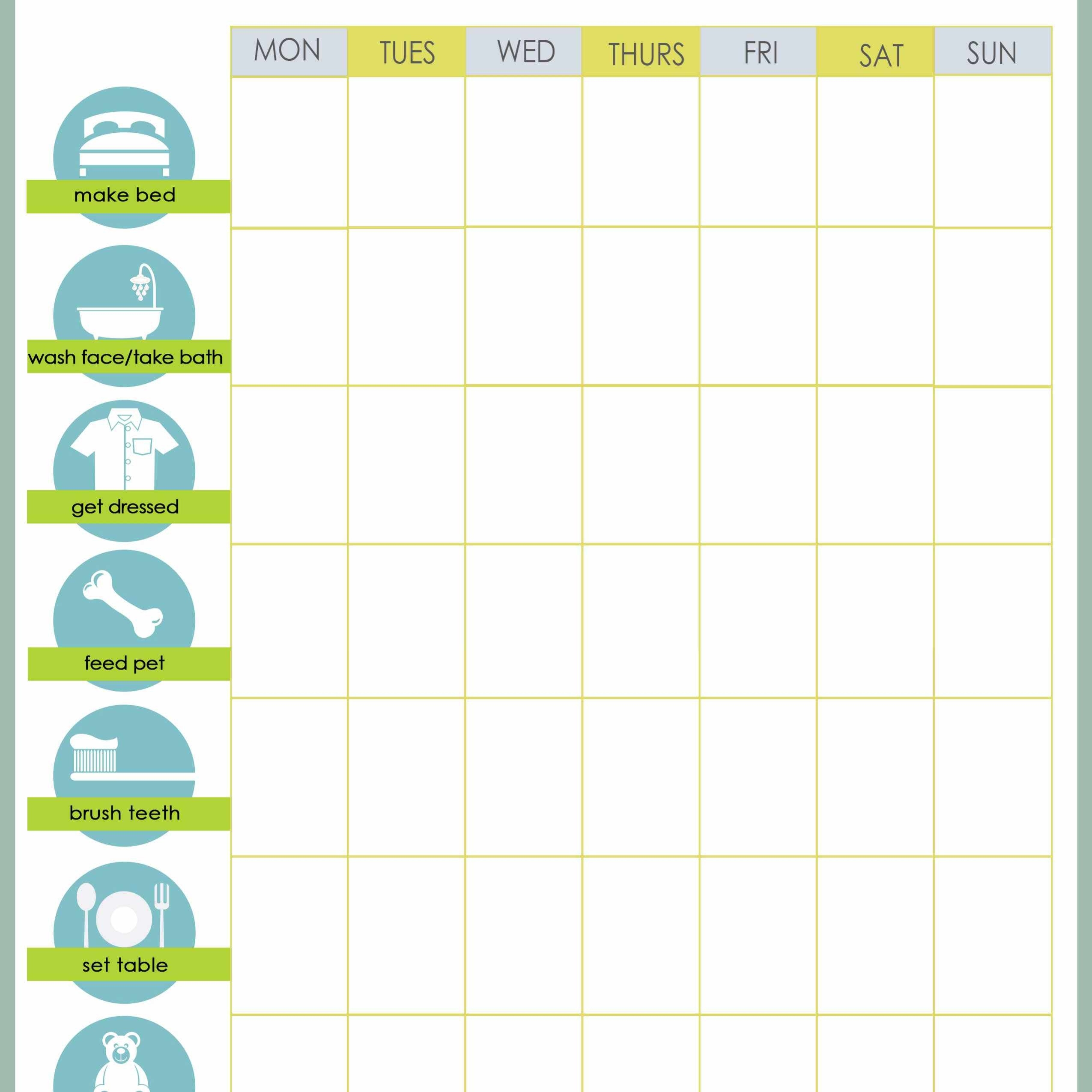 Chore Chart For Adults Printable Free Image To U