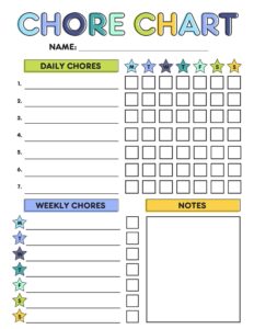Chore Chart For Kids Free Printable Chore Chart That Works Just Sweet