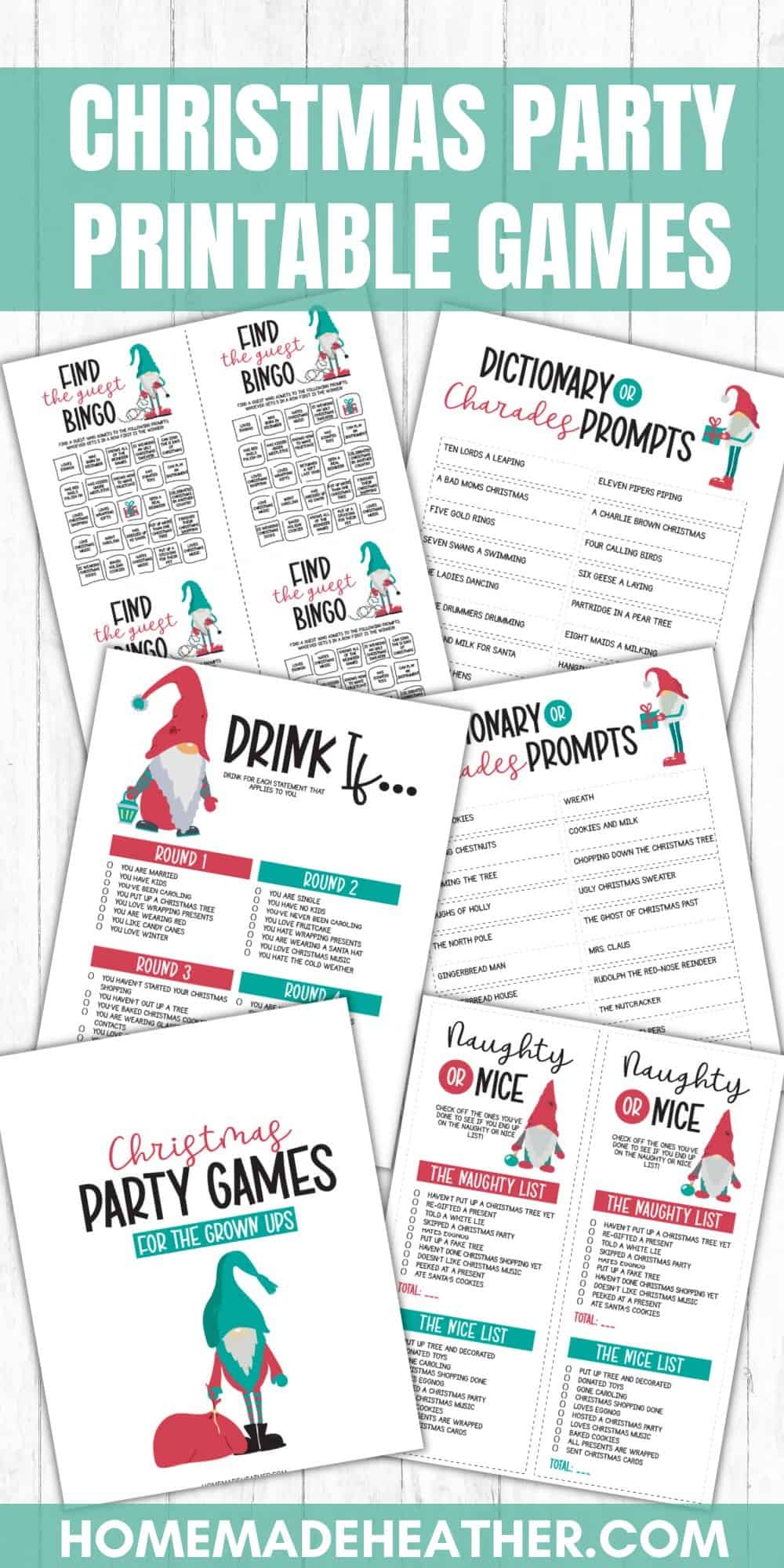 Christmas Adult Party Game Printables Homemade Heather