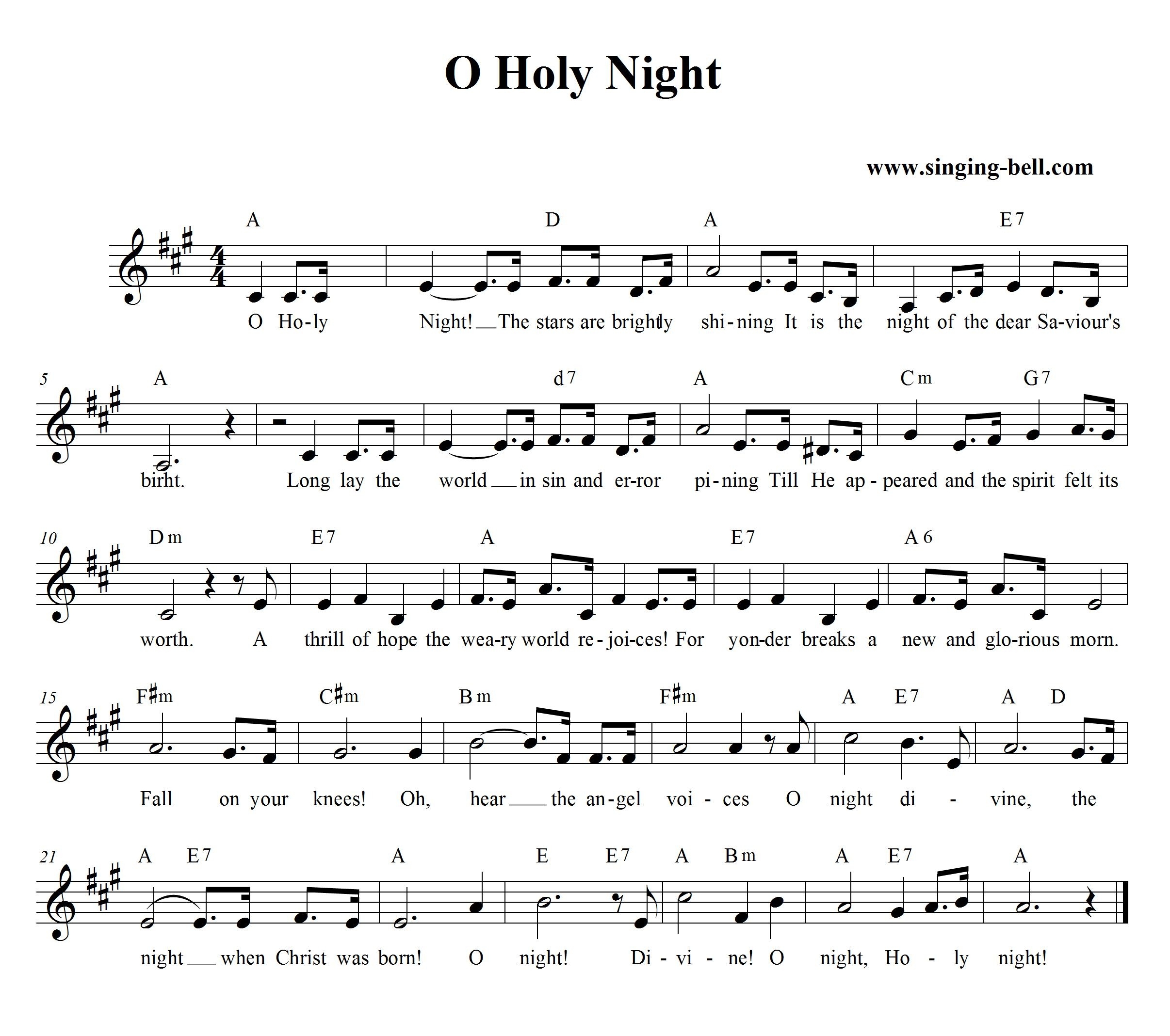 Free Printable Christmas Carol Sheet Music