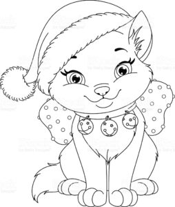 Christmas Cat Coloring Pages At GetColorings Free Printable