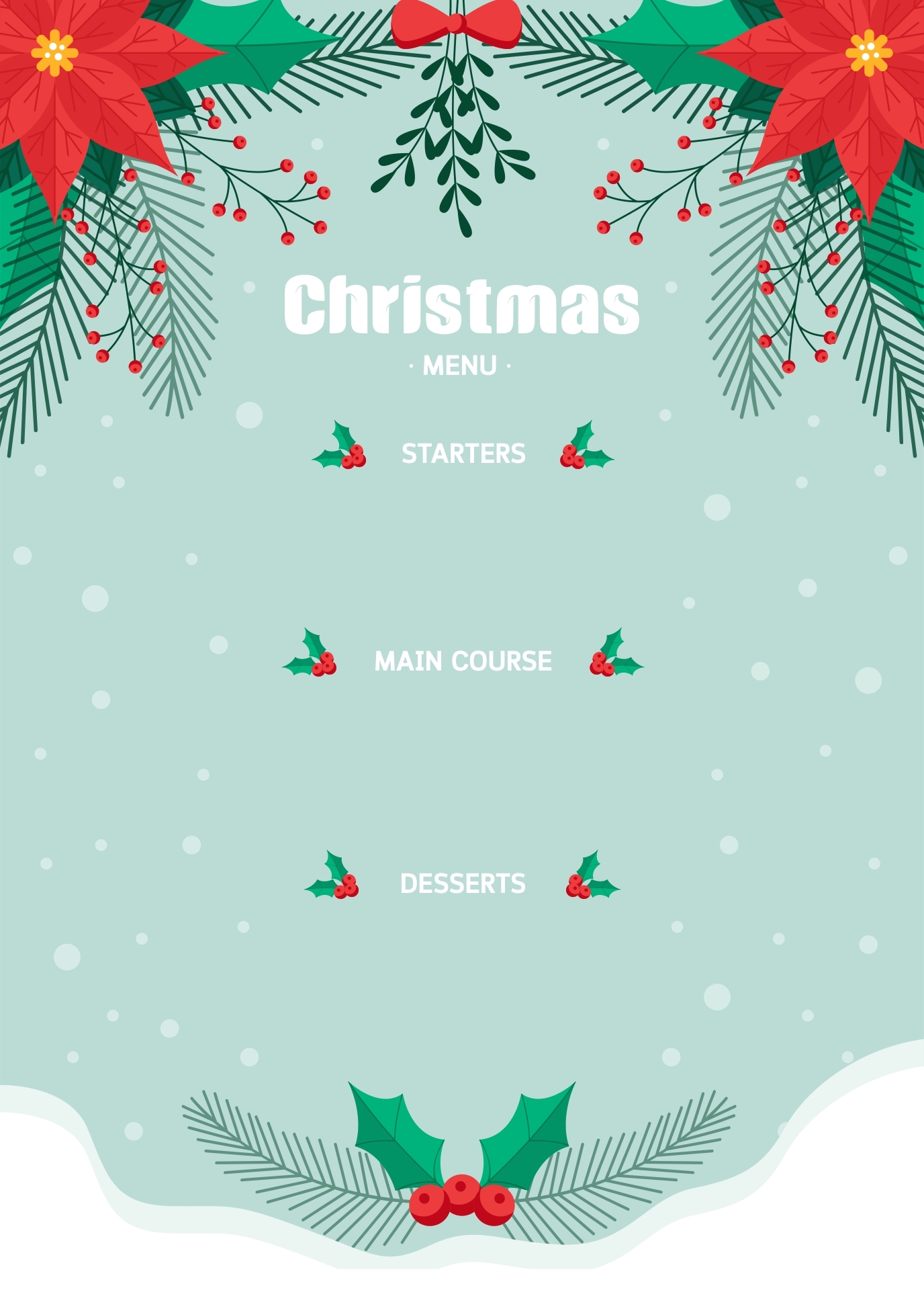 Free Printable Blank Christmas Menu Template