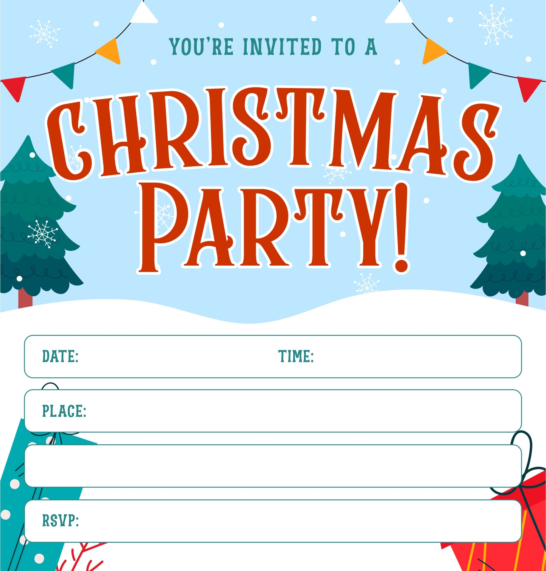 Free Printable Christmas Party Invitation Templates
