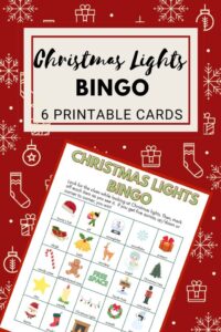 Christmas Lights BINGO 6 Free Printable Cards