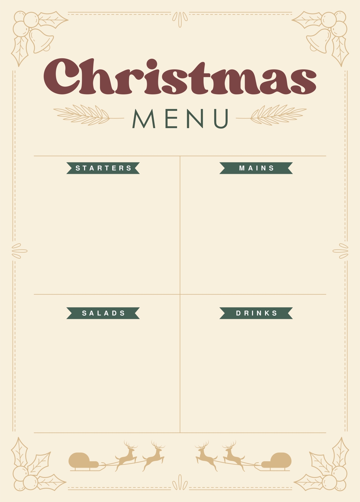 Christmas Menu Templates 12 Free PDF Printables Printablee