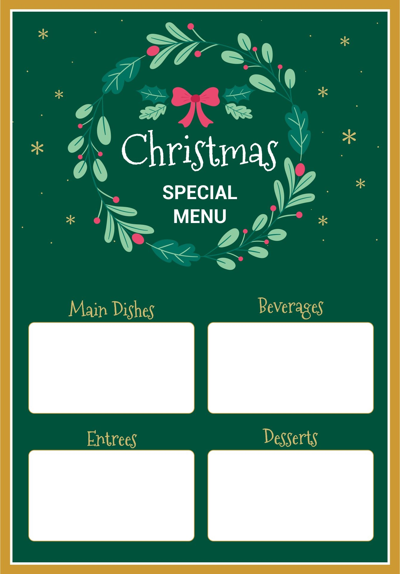 Christmas Menu Templates 12 Free PDF Printables Printablee