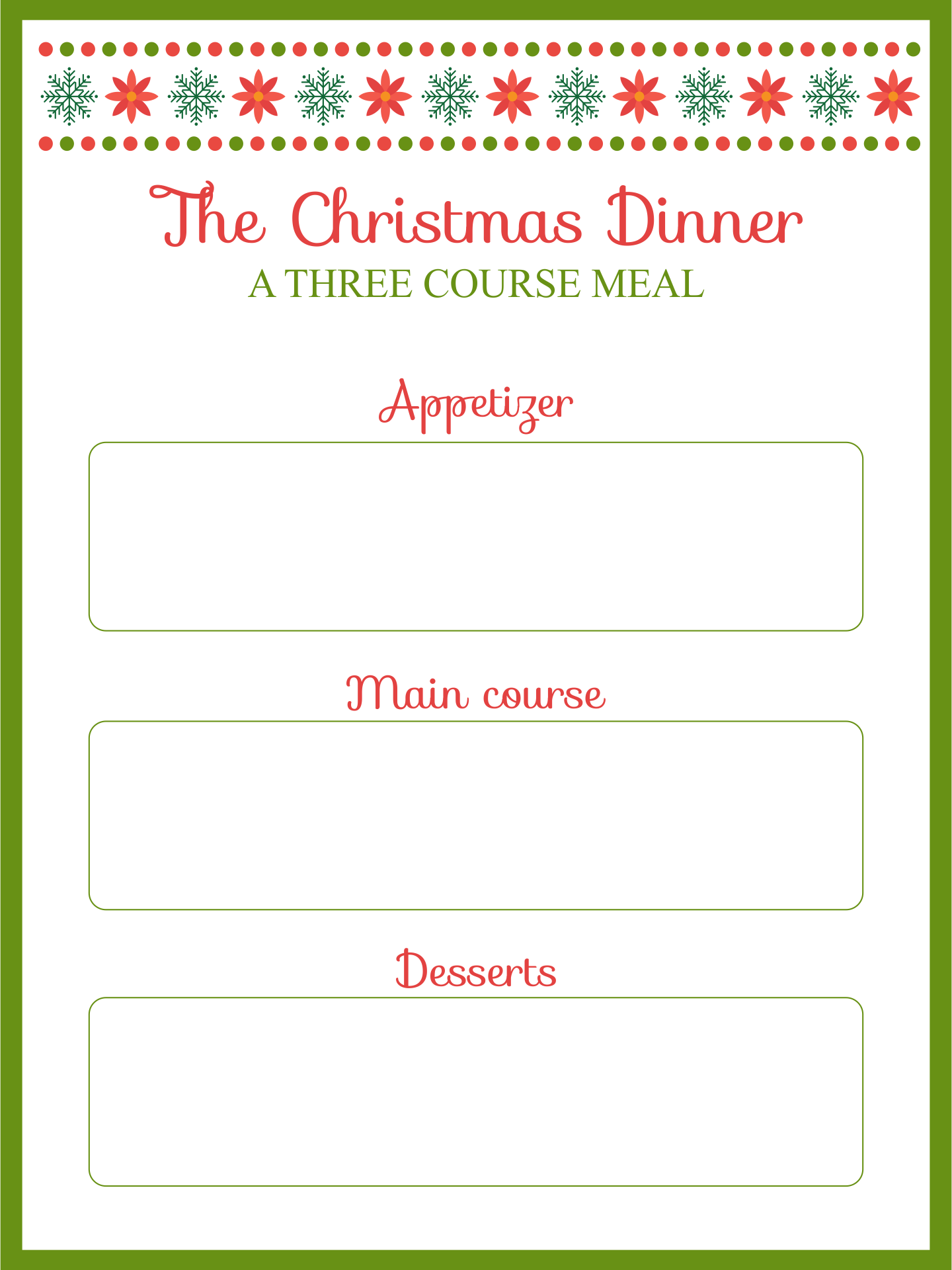 Christmas Menu Templates 12 Free PDF Printables Printablee
