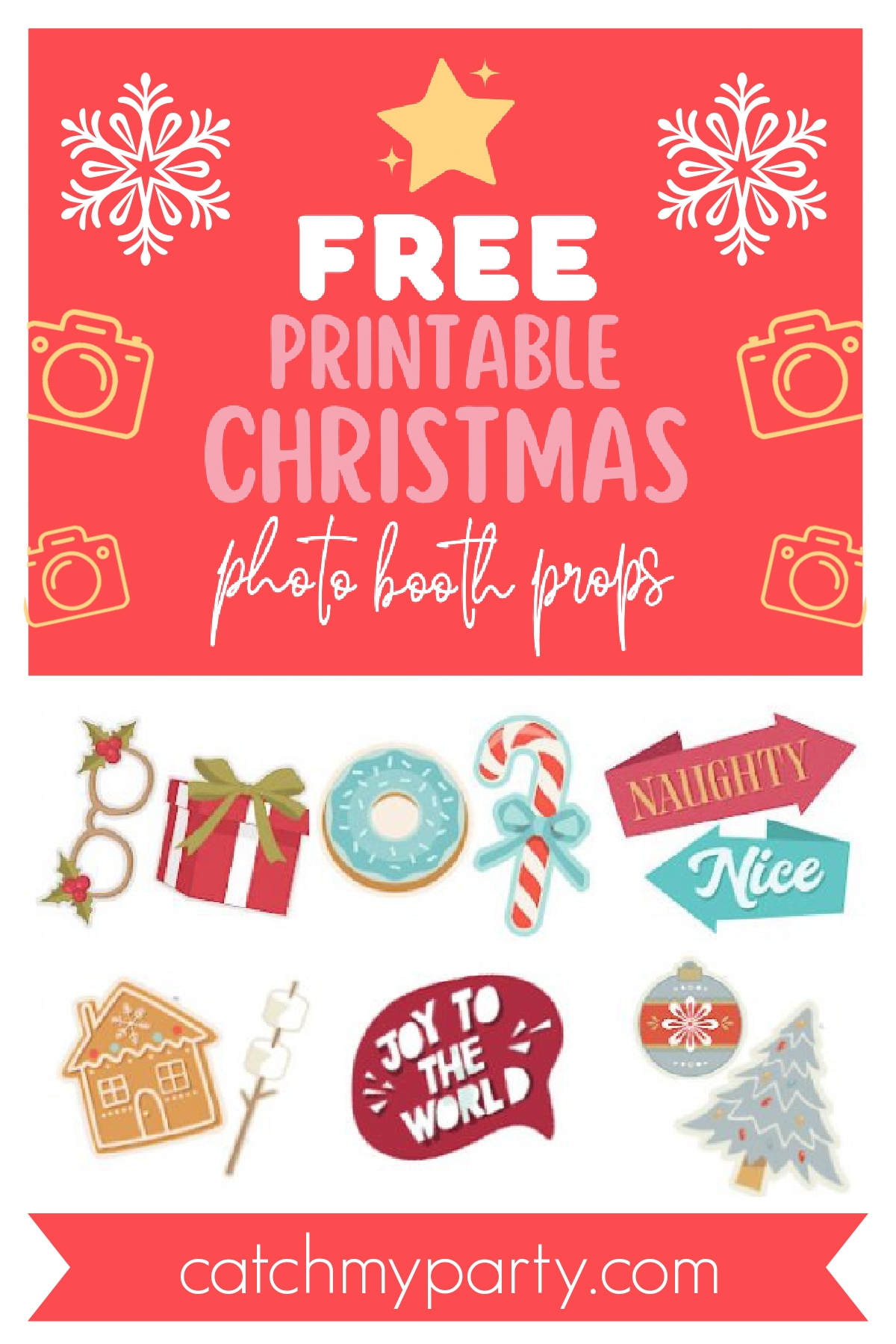 Free Christmas Photo Booth Props Printable