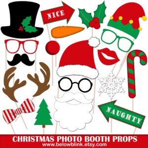Christmas Photo Booth Props Printable
