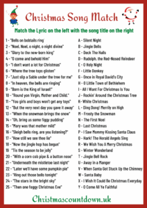 Christmas Song Matching Game Free Printable
