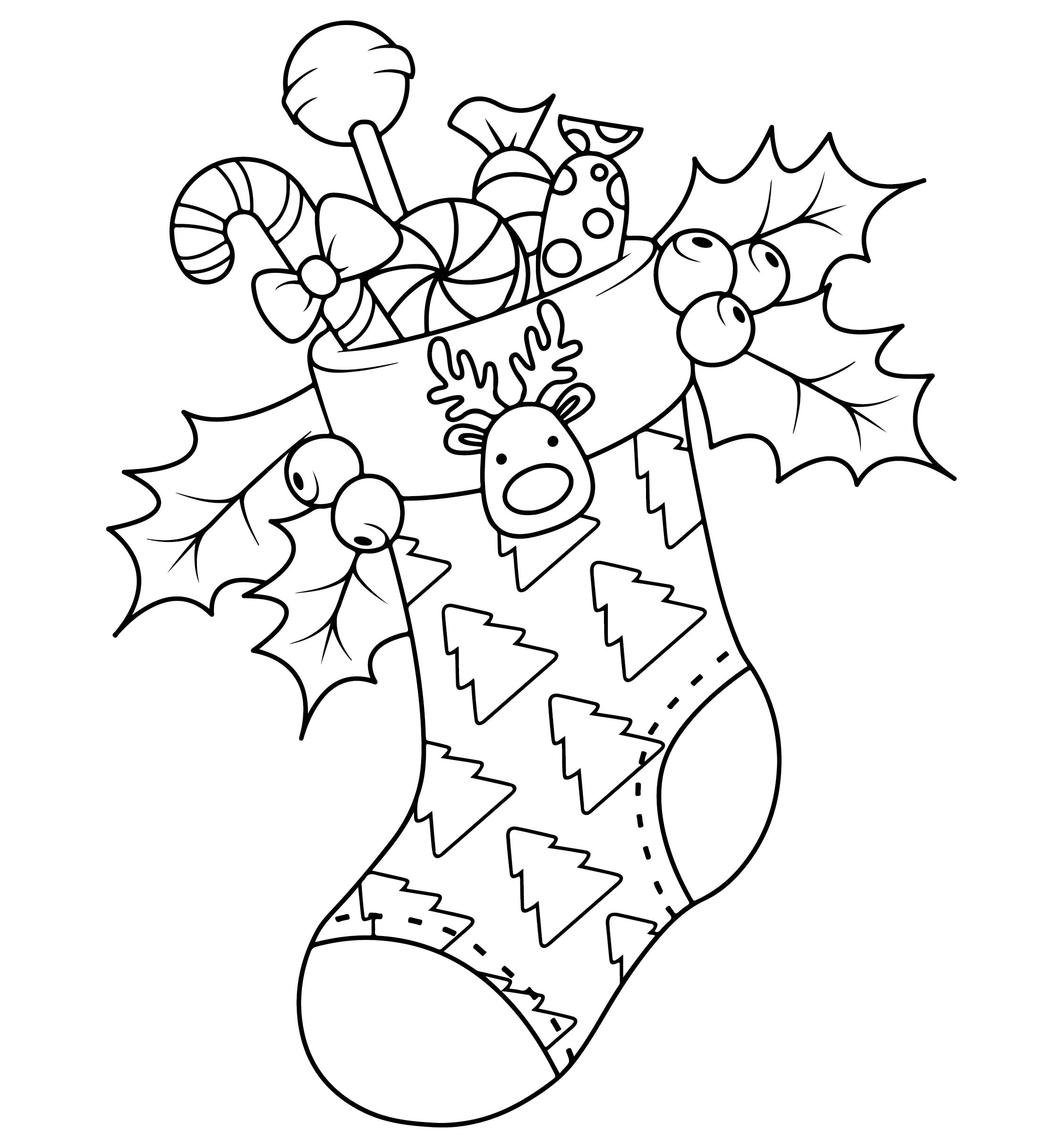 Christmas Stocking Coloring Pages 15 Free PDF Printables Printablee