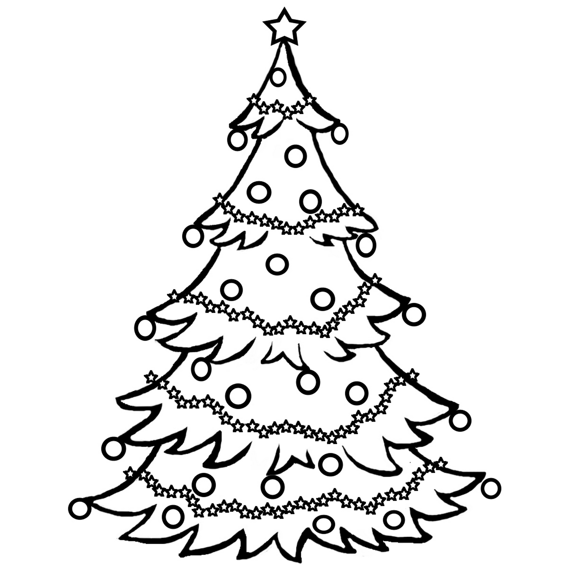 Christmas Tree Coloring Pages For Childrens Printable For Free
