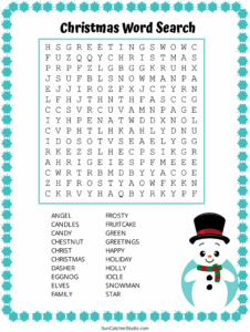 Christmas Word Search Puzzles Printable FREE Printable A Z
