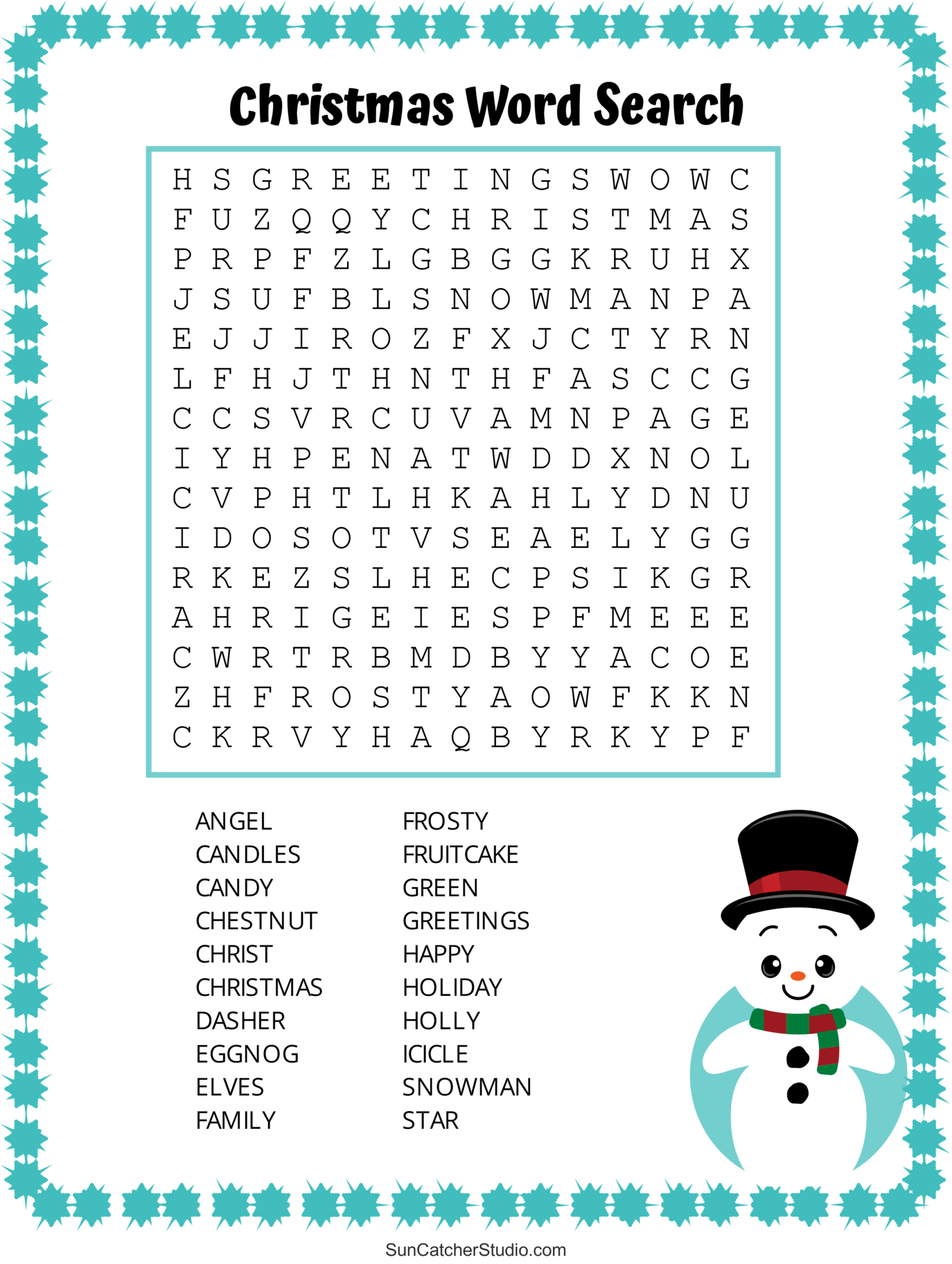 Christmas Word Search Puzzles Printable FREE Printable A Z