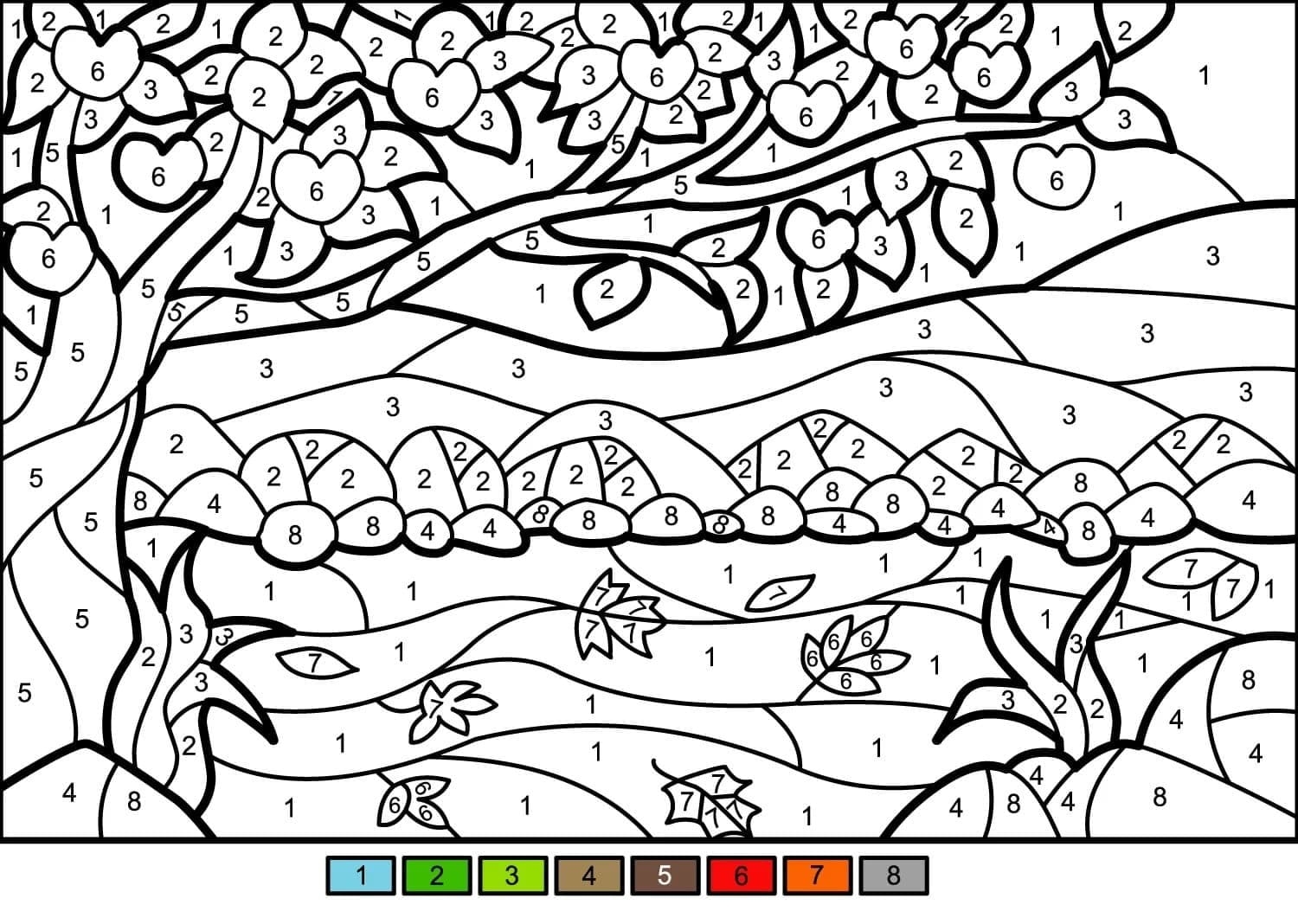 Color By Number Coloring Pages 100 Printable Coloring Pages