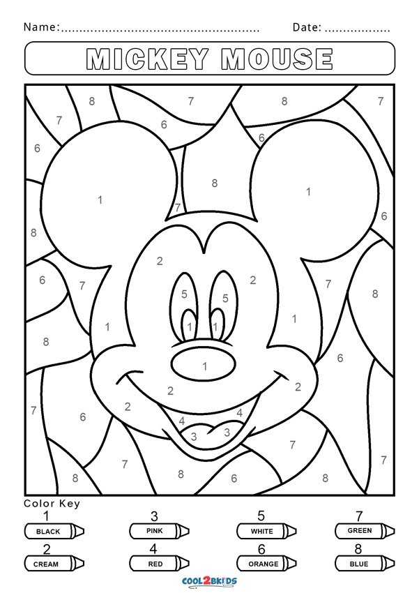 Color By Number Disney Printables Printable Templates