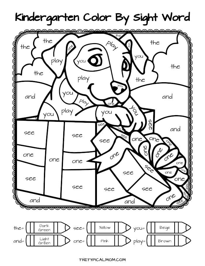 Color By Number Printable Kindergarten