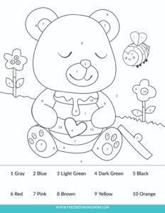 Color By Number Printables 2nd Grade