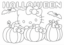 Free Printable Hello Kitty Halloween Coloring Pages